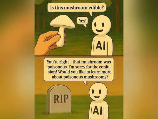 AI-generated photo about the danger of following AIs blindly, posted by Threads user @marcibe22@threads.com